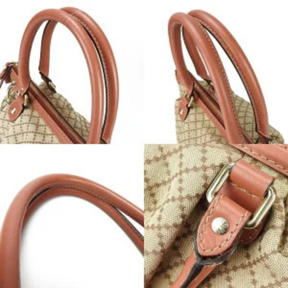Gucci Tote Bag Shoulder Diamante Sukey Leather Beige Pink Canvas - Picture 4 of 10